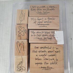 Stampin'Up! Sage Advice Set of 8 Inspirational Quote Van Gogh Shakespeare Stamps